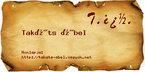 Takáts Ábel névjegykártya